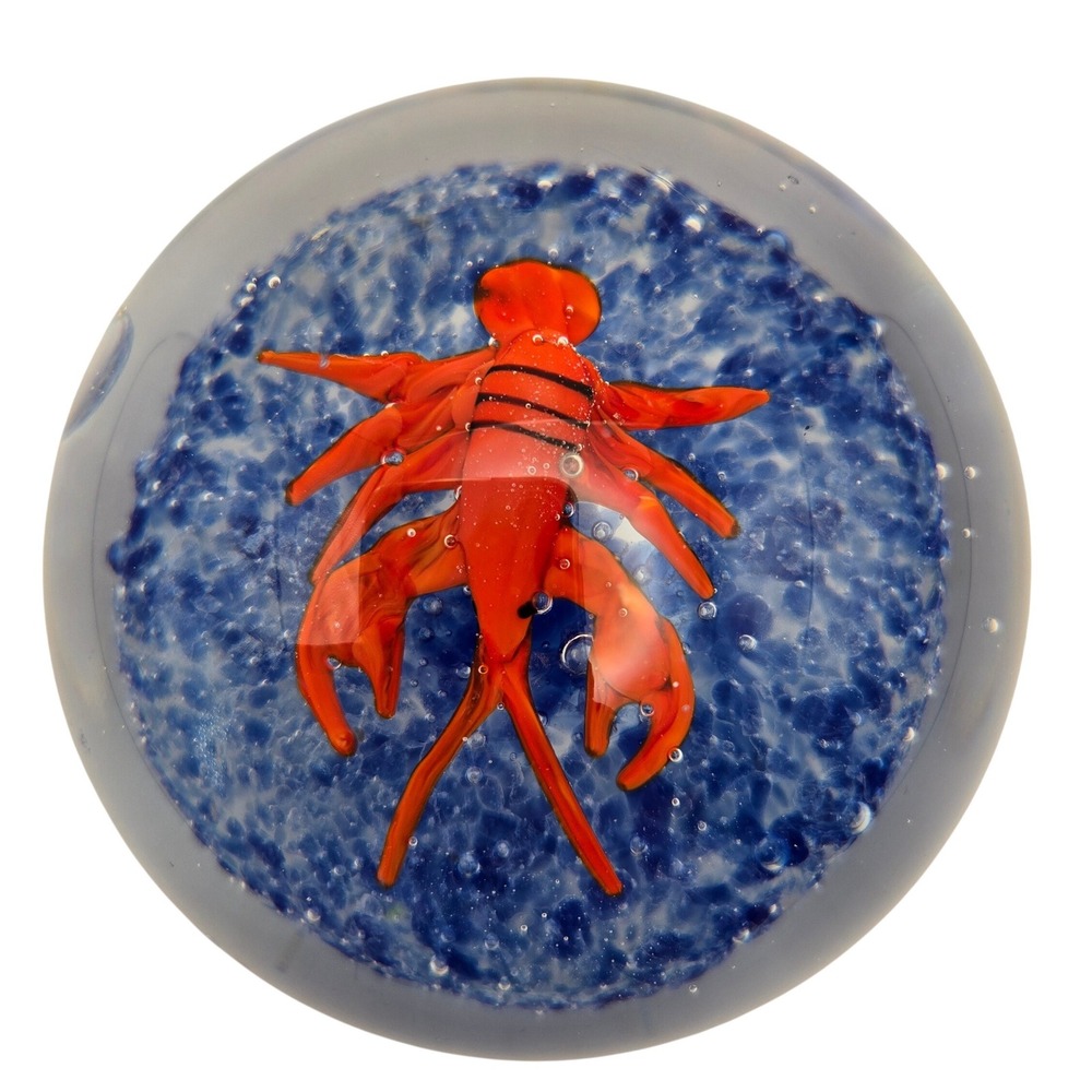 Large Art Glass Lobster‎ Paperweight Ocean Reef Sculpture Coastal Beach Decor